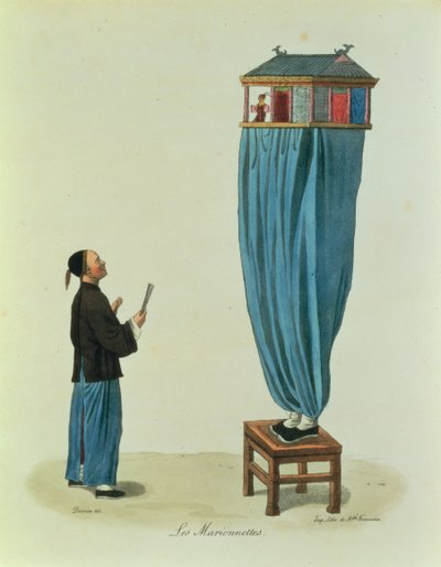Les marionnettes, gravé par Mlle. Formentin, pub. 1824-27 - Achille Devéria